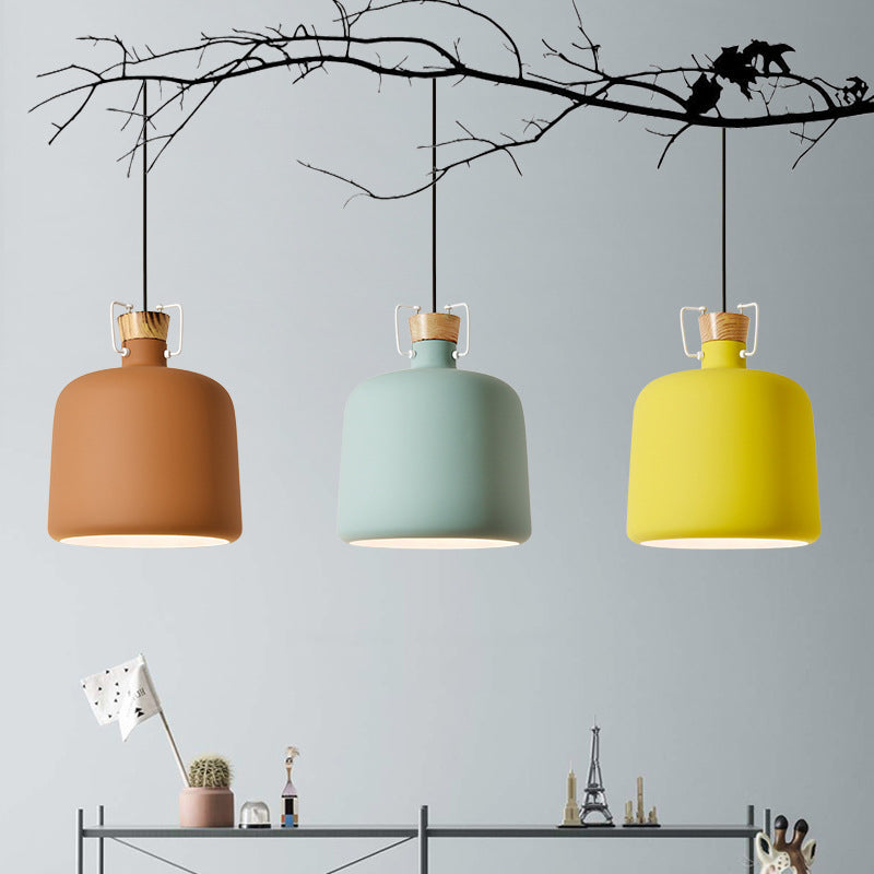 Blue/Gold/Brown Wine Jar Pendant Light With Cork Detailing