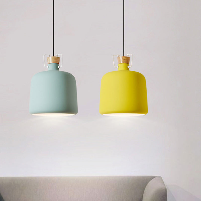 Blue/Gold/Brown Wine Jar Pendant Light With Cork Detailing Green