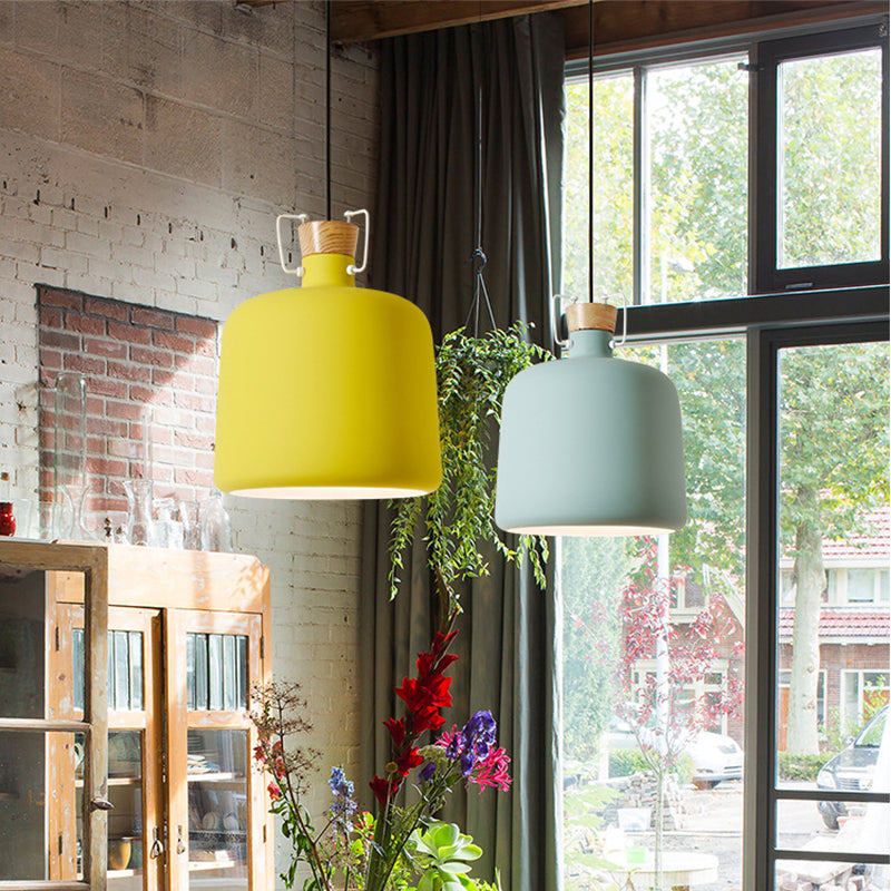 Blue/Gold/Brown Wine Jar Pendant Light With Cork Detailing