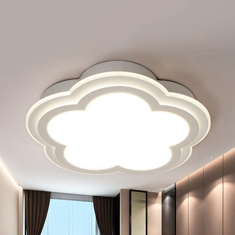 Modern Led Nursing Room Ceiling Light - White Acrylic Flush Lamp