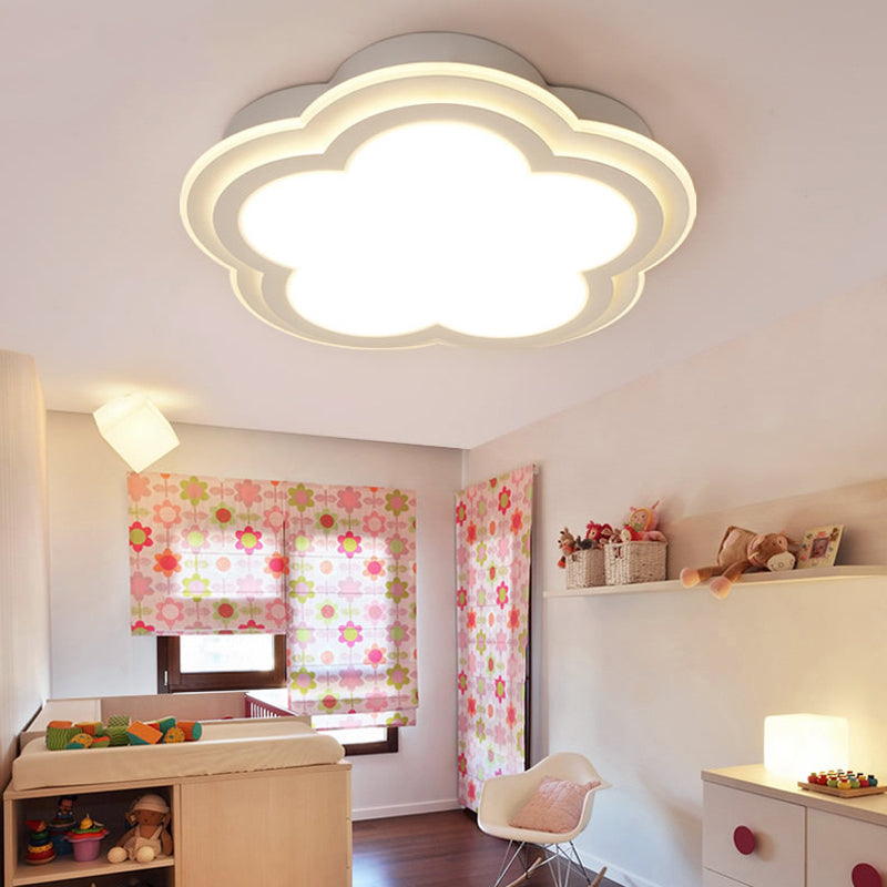 Modern LED Nursing Room Ceiling Light - White Acrylic Flush Lamp
