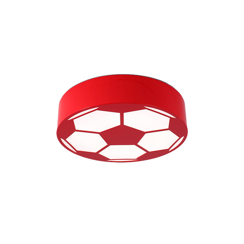Kid's Bedroom Acrylic Flat Football Ceiling Mount Light - Sports Theme Ceiling Lamp