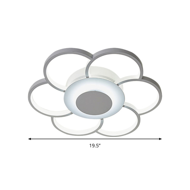 Modern Acrylic Blossom LED Ceiling Light in White for Kid's Bedroom - Flush Mount Fixture