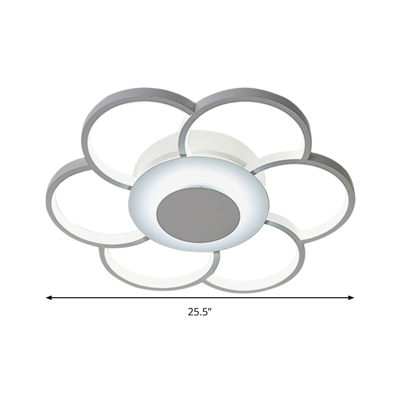 Modern Acrylic Blossom LED Ceiling Light in White for Kid's Bedroom - Flush Mount Fixture