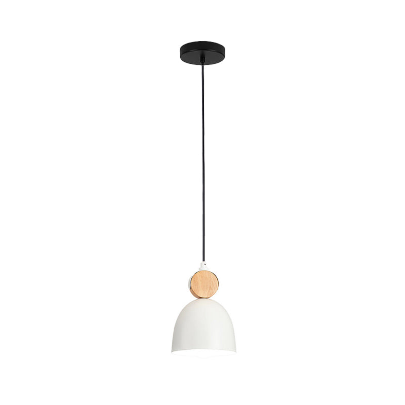 Iron Nordic Pendant Lamp With Oval/Cone/Dome Shade In Grey/White For Bedroom