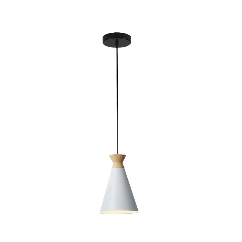 Iron Nordic Pendant Lamp With Oval/Cone/Dome Shade In Grey/White For Bedroom