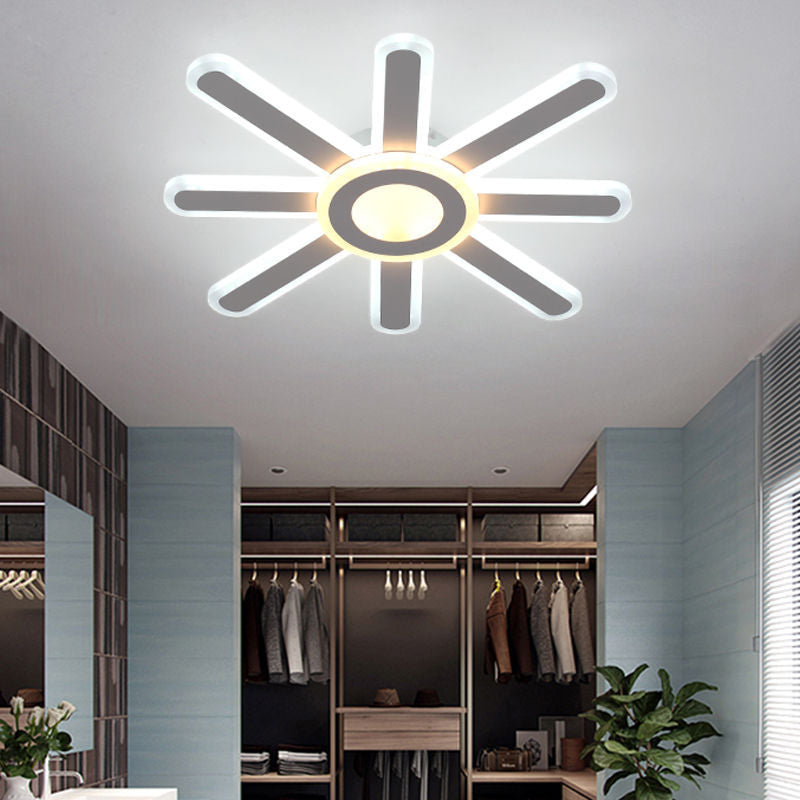 Contemporary Acrylic LED Ceiling Lamp in White for Study Room Hallway