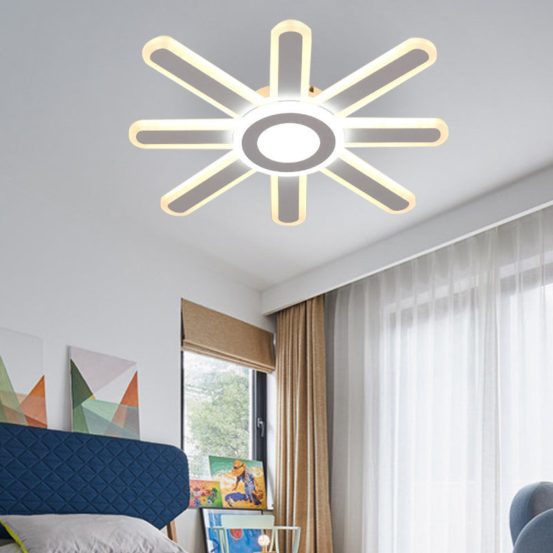 Contemporary Acrylic LED Ceiling Lamp in White for Study Room Hallway