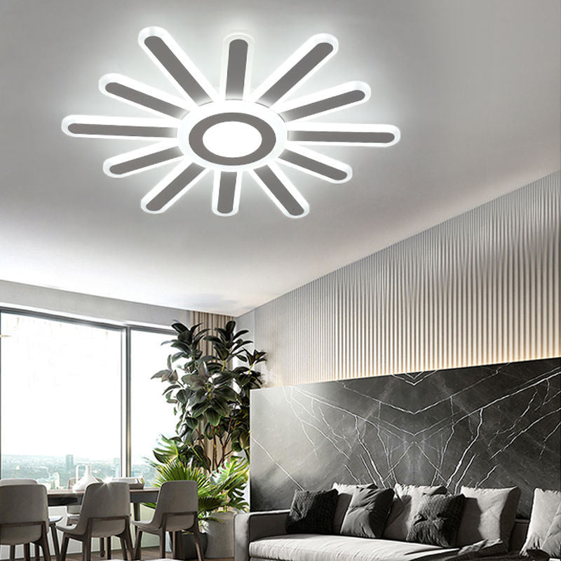 Contemporary Acrylic LED Ceiling Lamp in White for Study Room Hallway
