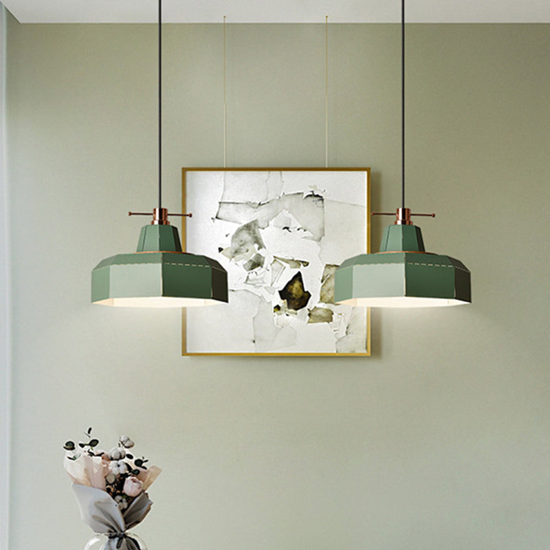 Macaron Metal Pendant Hanging Light Fixture - Laser-Cut Teardrop/Lantern/Curved Design 1