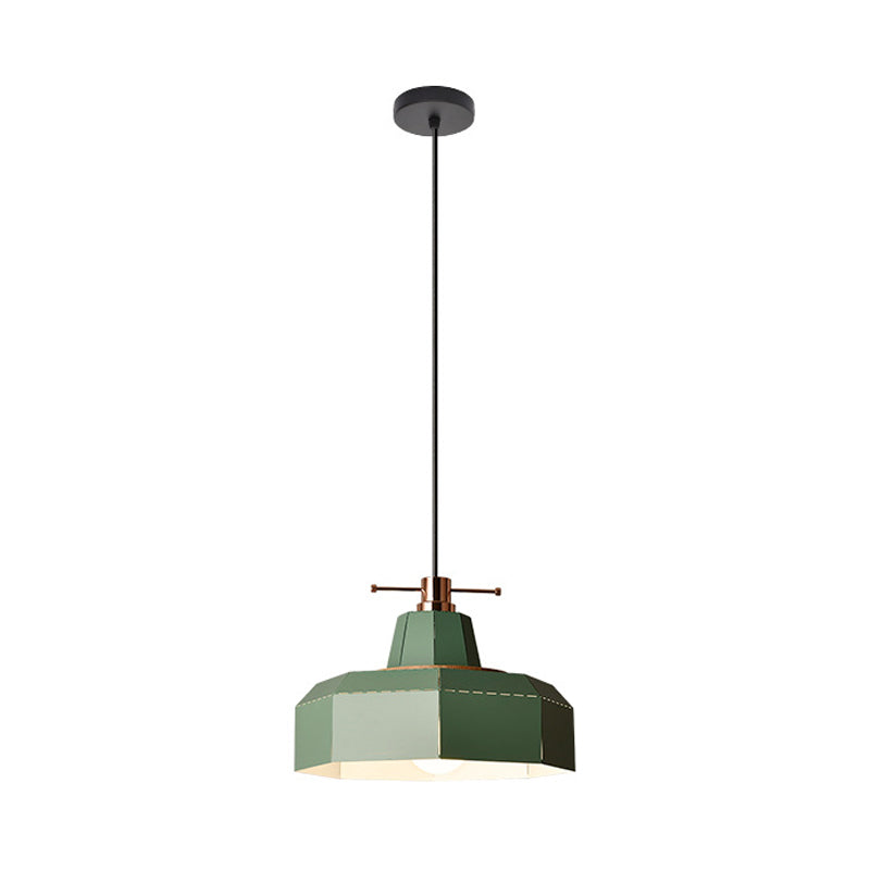 Macaron Metal Pendant Hanging Light Fixture - Laser-Cut Teardrop/Lantern/Curved Design 1