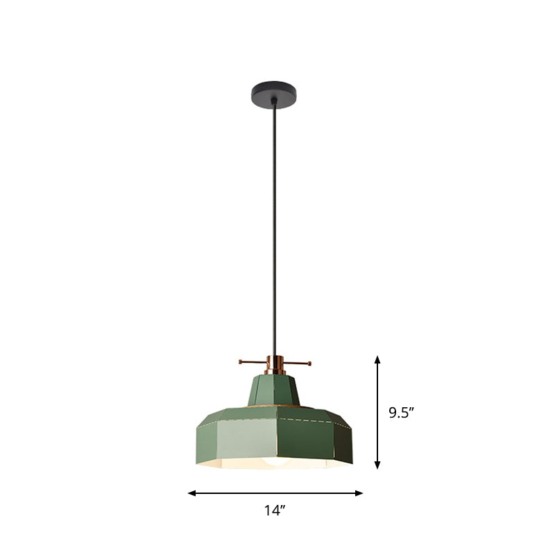 Macaron Metal Pendant Hanging Light Fixture - Laser-Cut Teardrop/Lantern/Curved Design 1