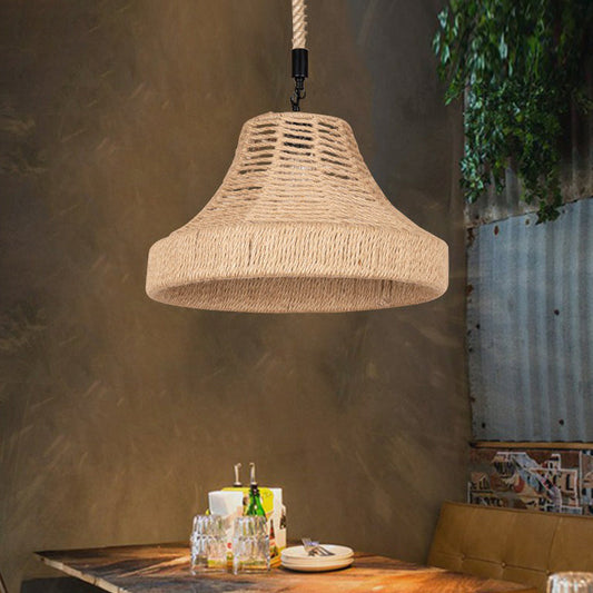 Suspension d'éclairage Trumpet Down avec corde de Manille suspendue - Idéal pour les restaurants
