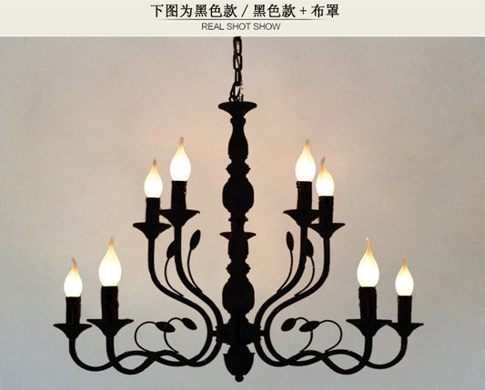 Classic Arm Hanging Chandelier With Curvy Design - 10/12/16 Bulbs Metal Suspension Pendant Lamp In