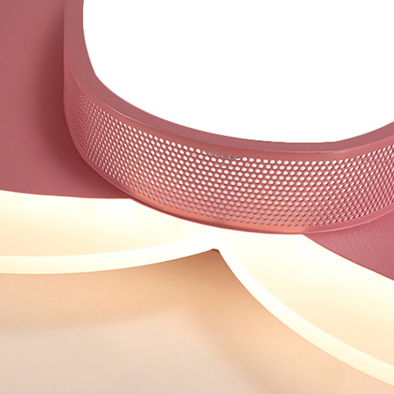 Adorable plafonnier LED en forme de cœur rose pour chambre de fille - Construction en acrylique et métal