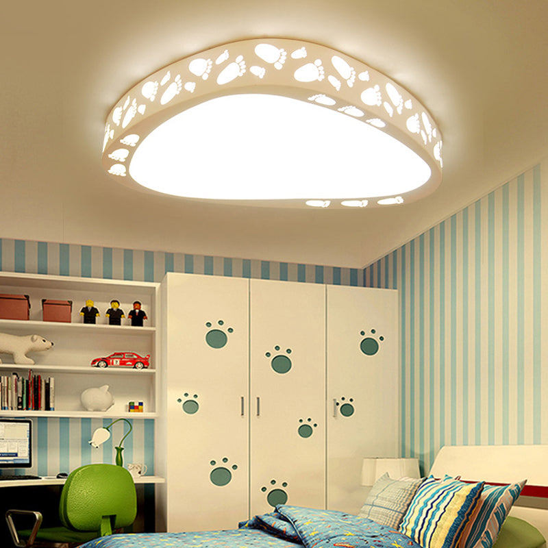 Modern LED Baby Room Ceiling Light - Hollow Triangle Metal Acrylic Fixture
