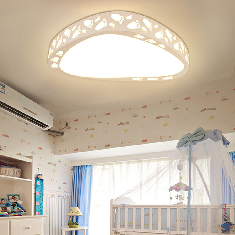 Modern LED Baby Room Ceiling Light - Hollow Triangle Metal Acrylic Fixture