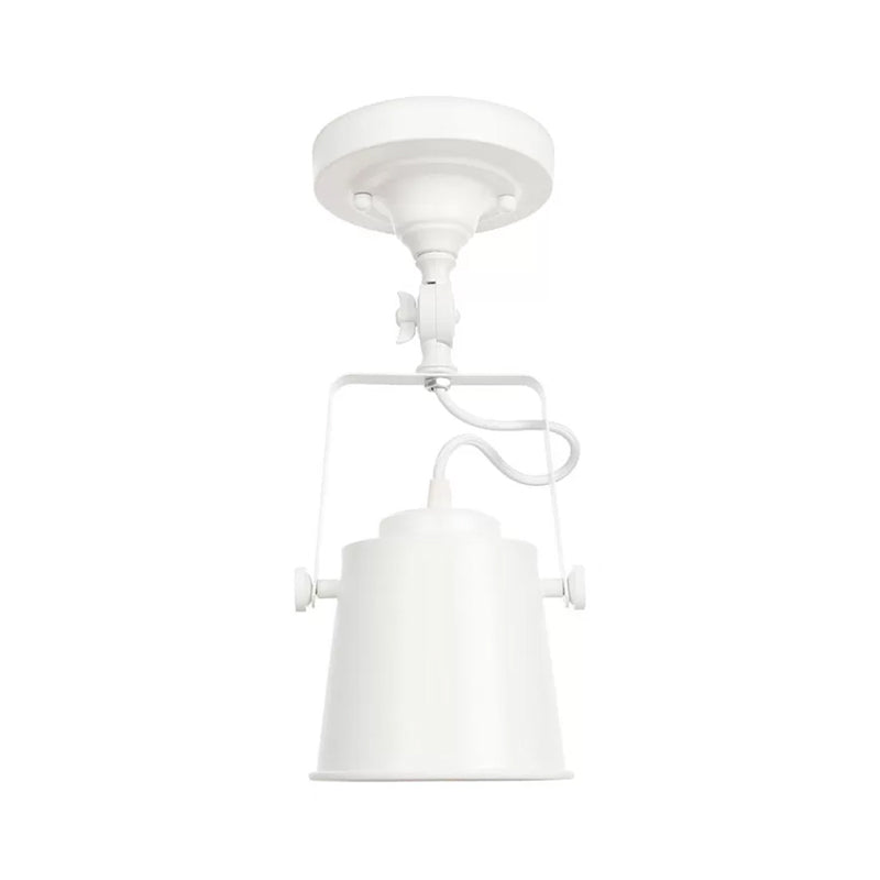Rotatable Nordic Ceiling Light with Iron Flush Mount in Red/Orange/Grey