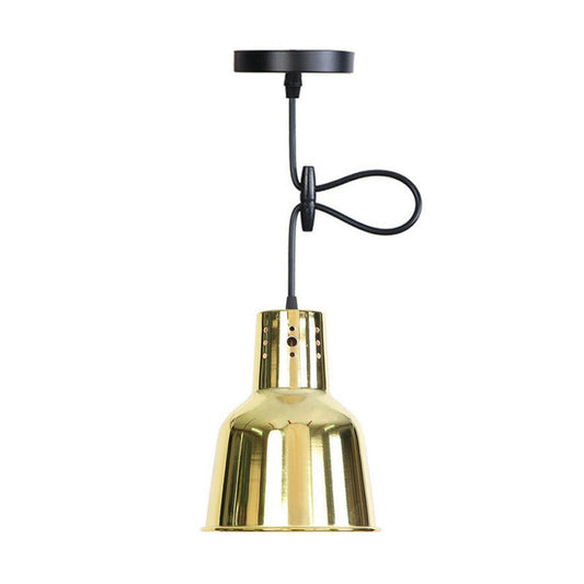 Vintage Gold Iron Pendant Light Kit - Bell/Cone/Trumpet Design, 1 Head Down Lighting for Living Room with Vent Hole