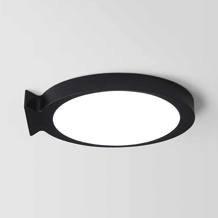 Creative LED Fish Flushmount Ceiling Lamp for Kindergarten Bathrooms - Acrylic Oval Design