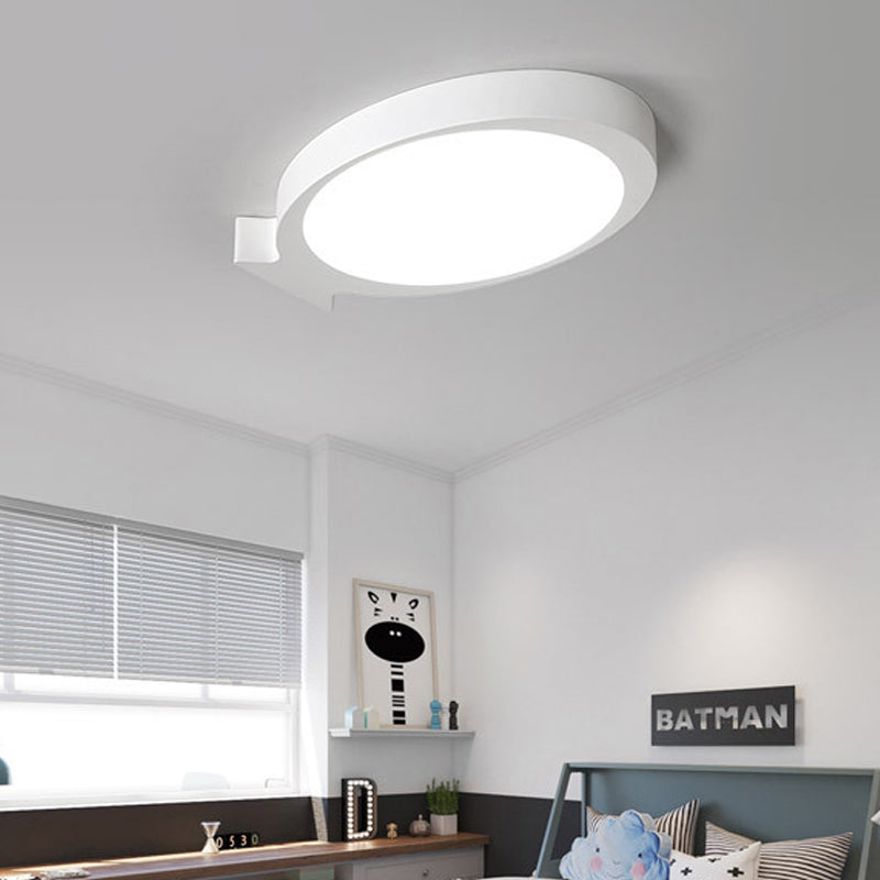 Creative LED Fish Flushmount Ceiling Lamp for Kindergarten Bathrooms - Acrylic Oval Design