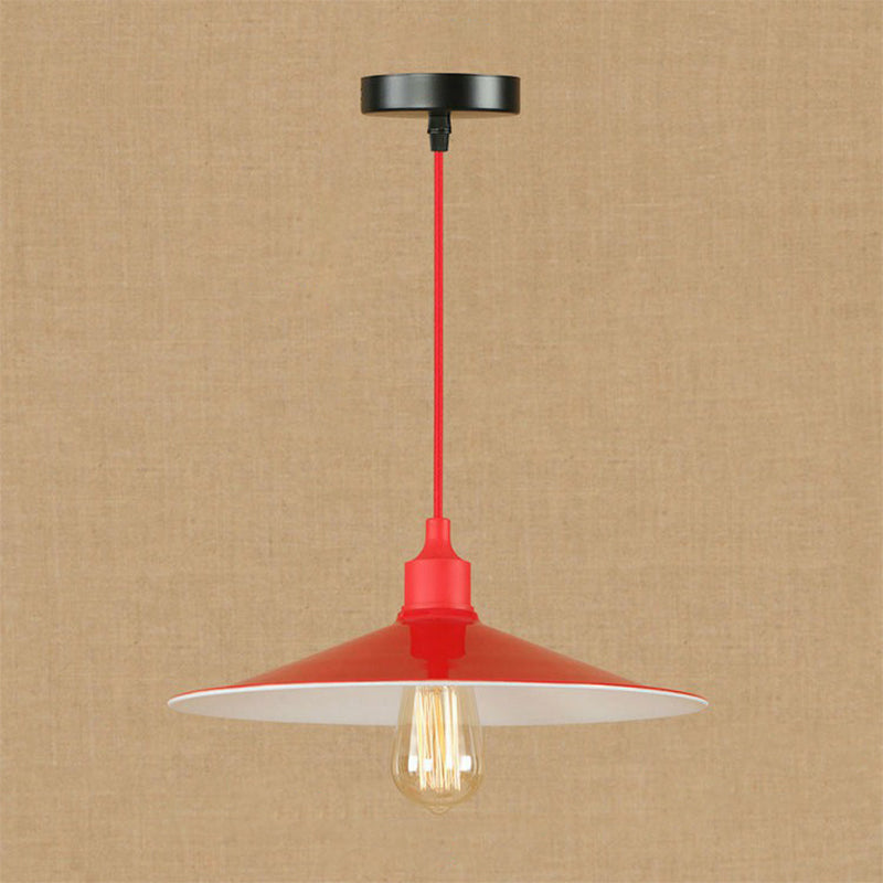 Suspension élégante en métal rouge pour salon - Design Swag à 1 ou 3 têtes