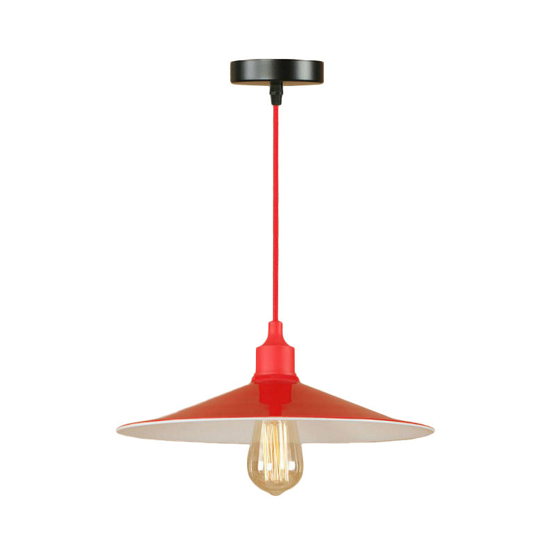 Suspension élégante en métal rouge pour salon - Design Swag à 1 ou 3 têtes