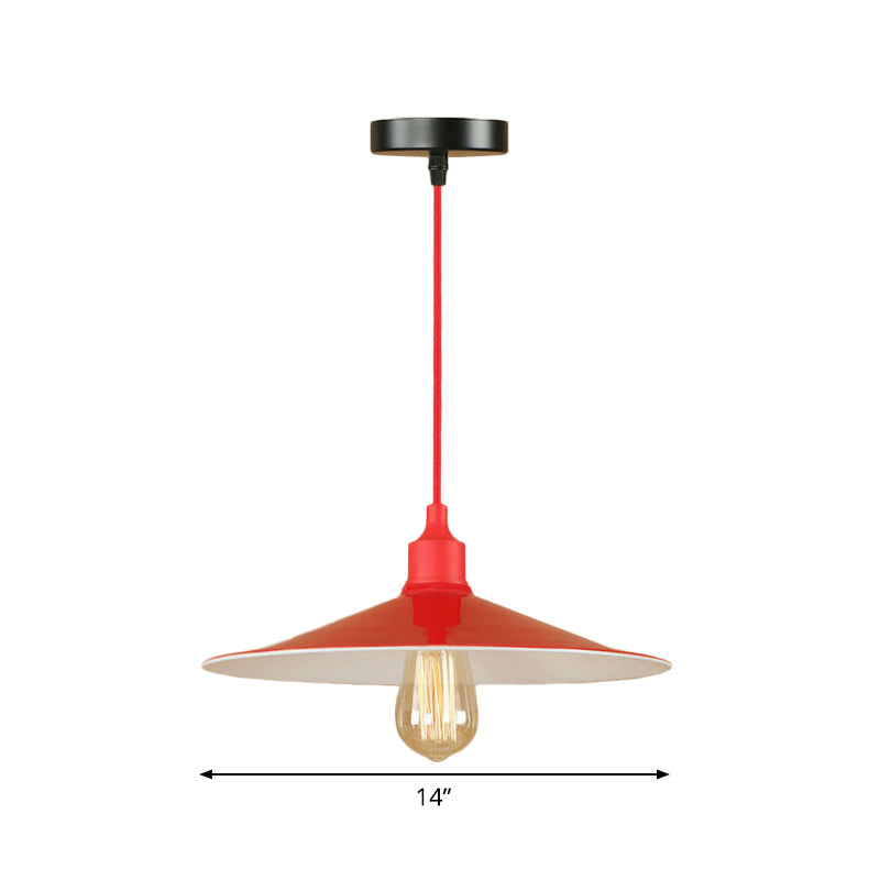 Suspension élégante en métal rouge pour salon - Design Swag à 1 ou 3 têtes