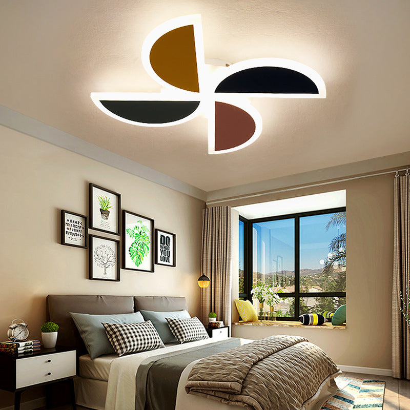 Cute LED Ceiling Light: Multi-Colored Windmill Acrylic Flush Fixture for Living Room