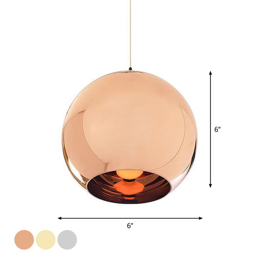 Industrial Glass Globe Pendant Light With Open Bottom In Multiple Finishes