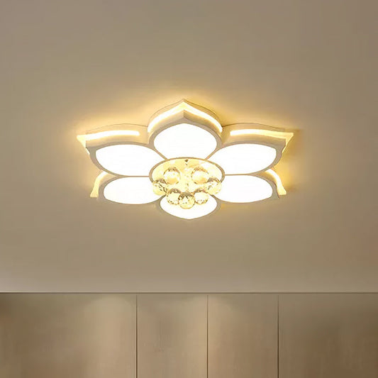 LED Crystal Flush Mount Ceiling Light with Clear Droplets