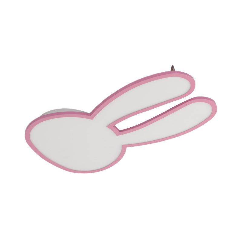 Bunny Ceiling Lamp for Baby Girl's Room - Acrylic LED Mount Light with Eye-Care Technology