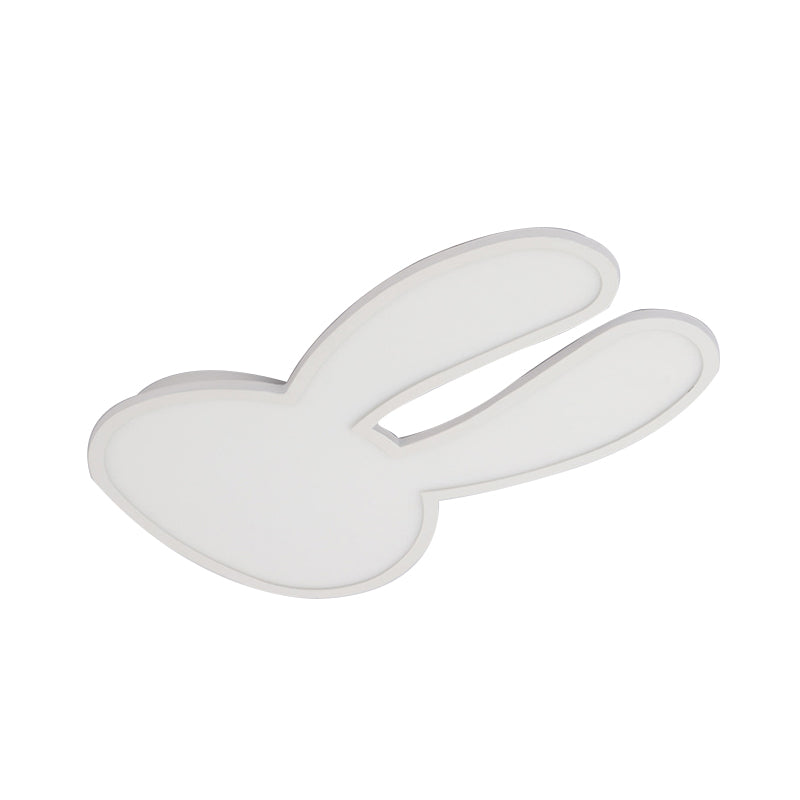 Bunny Ceiling Lamp For Baby Girls Room - Acrylic Led Mount Light With Eye-Care Technology