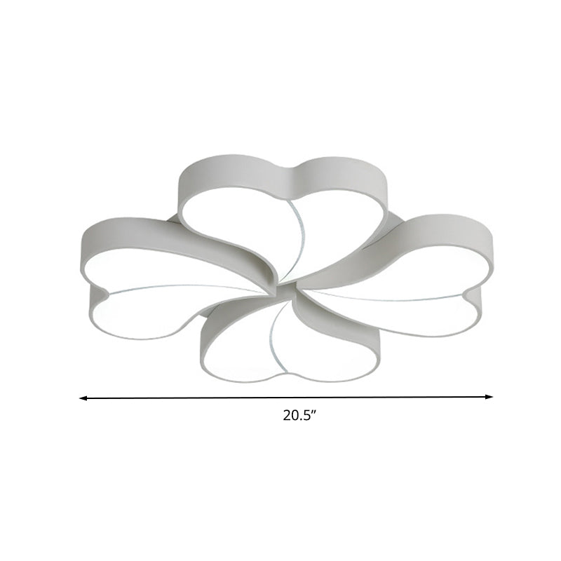 Flower-shaped Acrylic Art Deco Ceiling Light in White for Bedroom