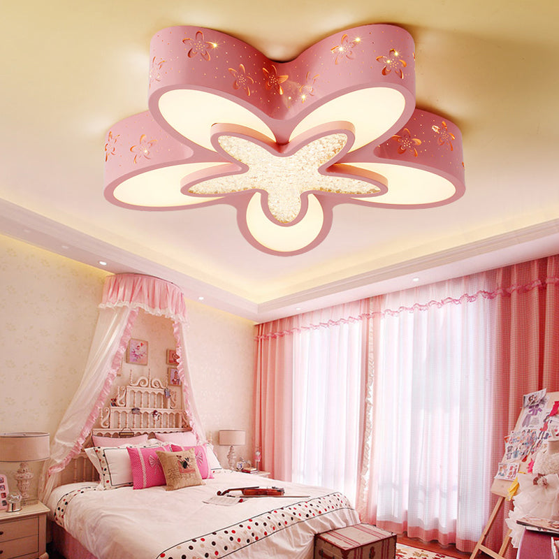 Starfish Shaped Kindergarten Ceiling Light - Acrylic Flush Mount Cartoon Fixture