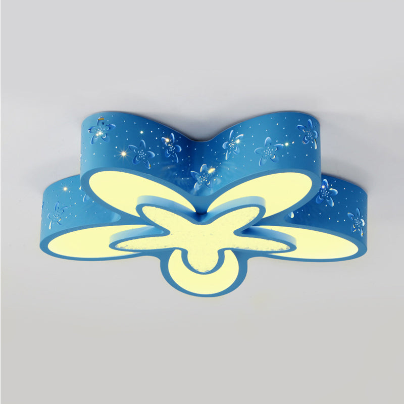 Starfish Shaped Kindergarten Ceiling Light - Acrylic Flush Mount Cartoon Fixture