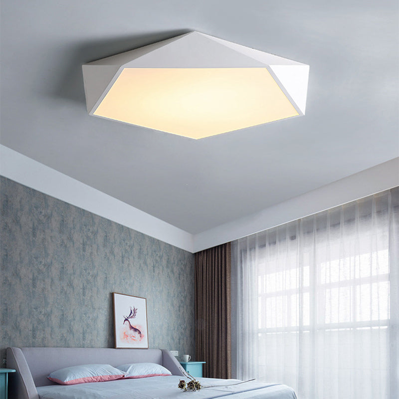 Sleek Acrylic Pentagon LED Flush Mount Ceiling Light with Nordic Design for Bathrooms