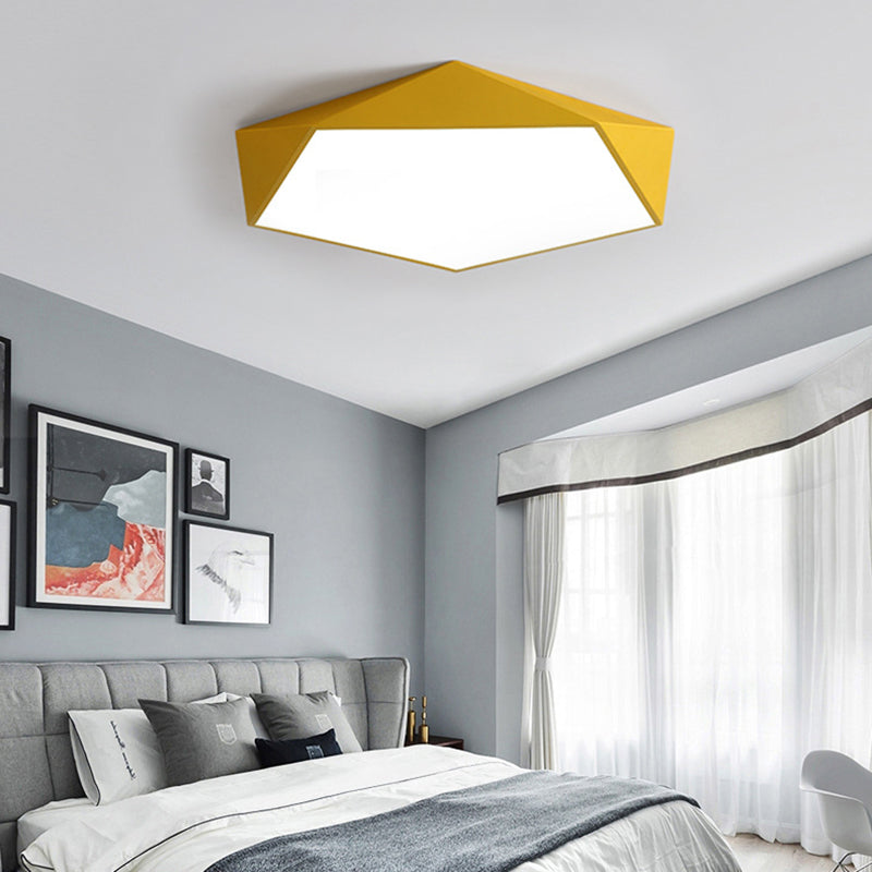 Sleek Acrylic Pentagon LED Flush Mount Ceiling Light with Nordic Design for Bathrooms