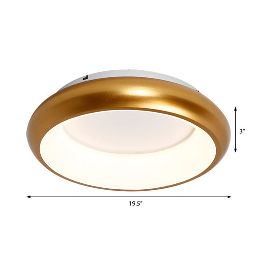 19.5/25.5 W Macaron Donut Flush Mount Led Lamp In Black/Green/Gold/White