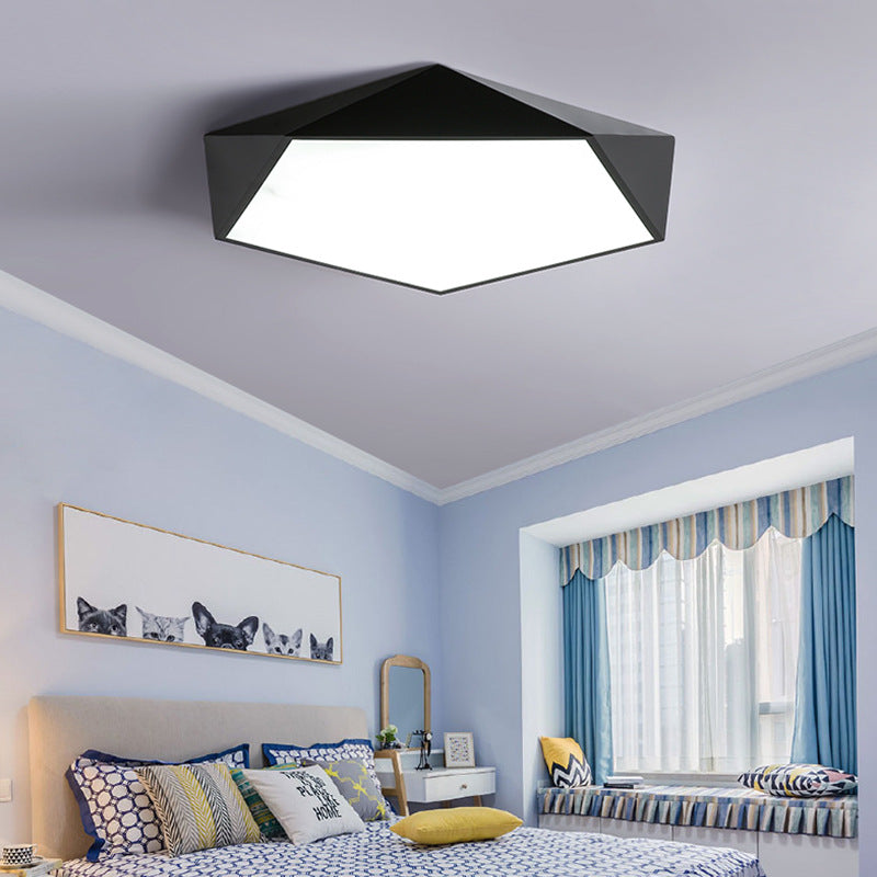Sleek Acrylic Pentagon LED Flush Mount Ceiling Light with Nordic Design for Bathrooms