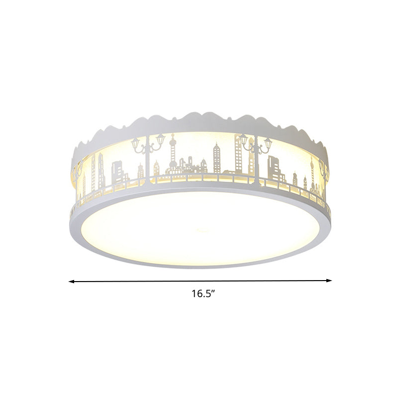 Modern White Circle Ceiling Light Fixture for Nursing Room