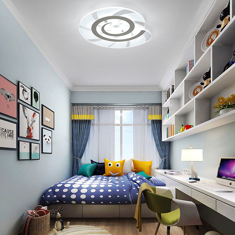 White Acrylic Snail Shell Led Ceiling Light - Perfect For Kids Bedroom! / 16