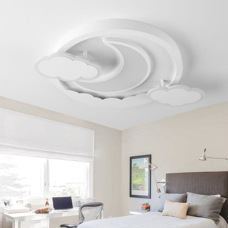 Cartoon White LED Ceiling Mount Light Cloud Deco for Kid's Bedroom