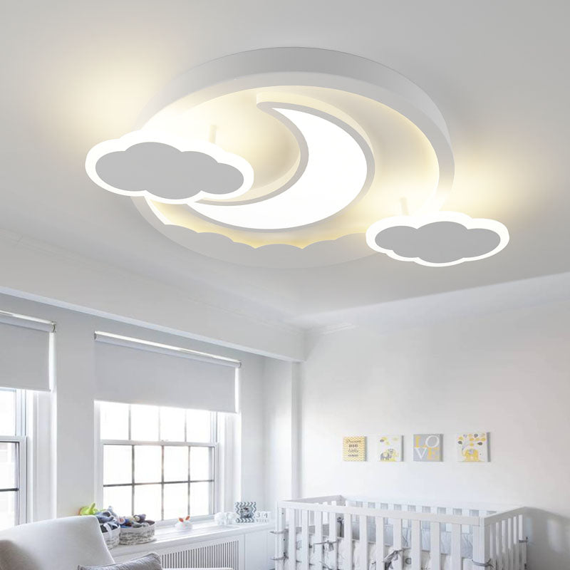 Cartoon White LED Ceiling Mount Light Cloud Deco for Kid's Bedroom
