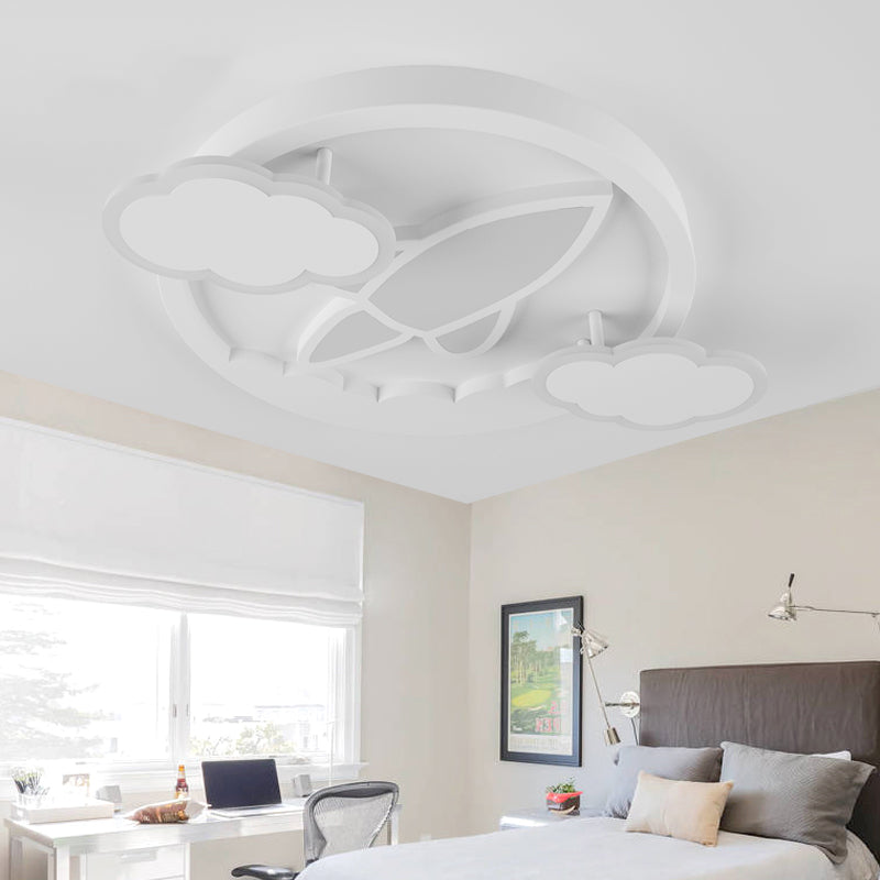 Cartoon White LED Ceiling Mount Light Cloud Deco for Kid's Bedroom