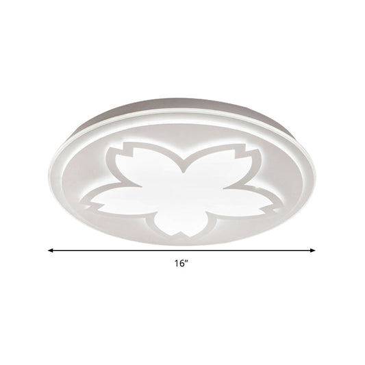 Modern White Acrylic Led Ceiling Light With Circular Petal Design For Kitchen
