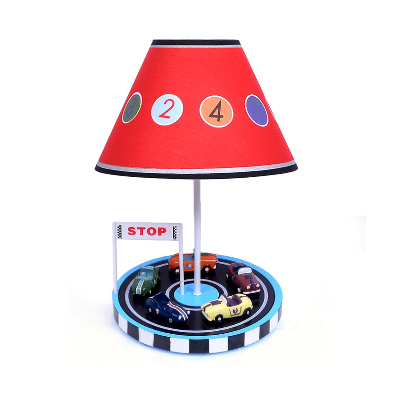 Modern Multi-Colored Desk Lamp With Tapered Shade - Bedroom Table Light