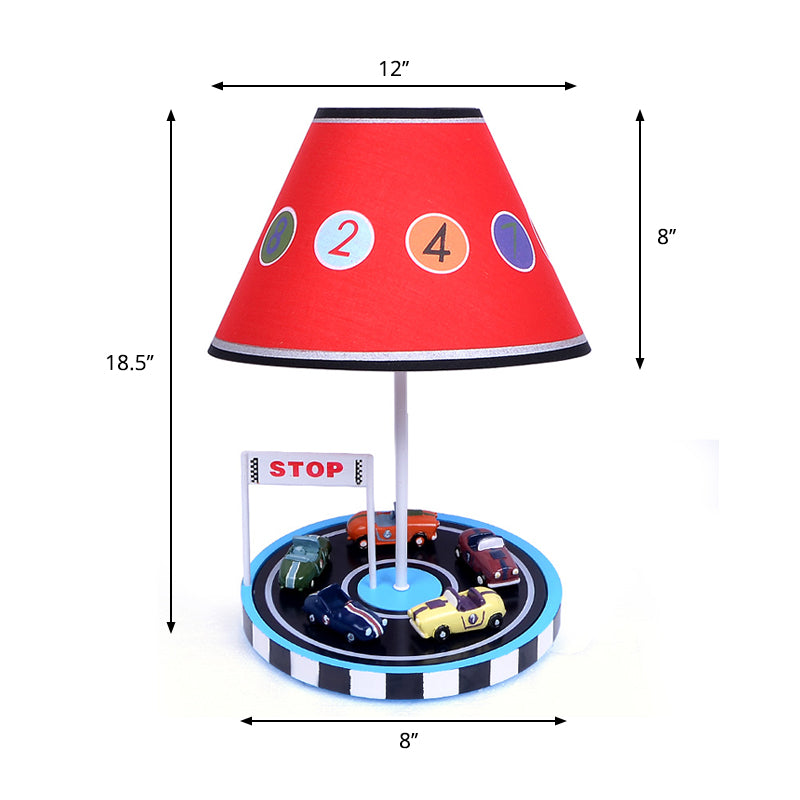 Modern Multi-Colored Desk Lamp With Tapered Shade - Bedroom Table Light