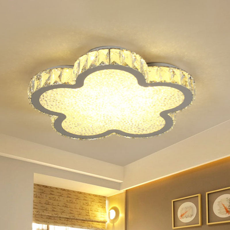 Modern Crystal-Encrusted LED Ceiling Lamp with Dimming & Remote - Available in 3 Sizes & Warm/White Light