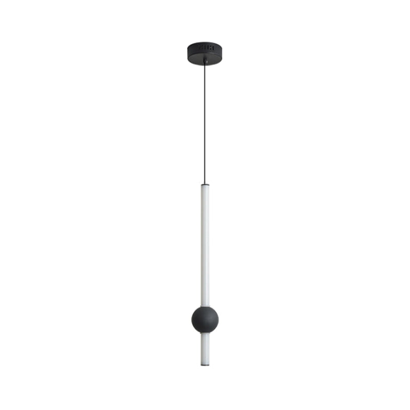 Sleek Sword-Shape LED Hanging Lamp Kit: Simplicity Acrylic | Black/White | Warm/White/3 Color Light